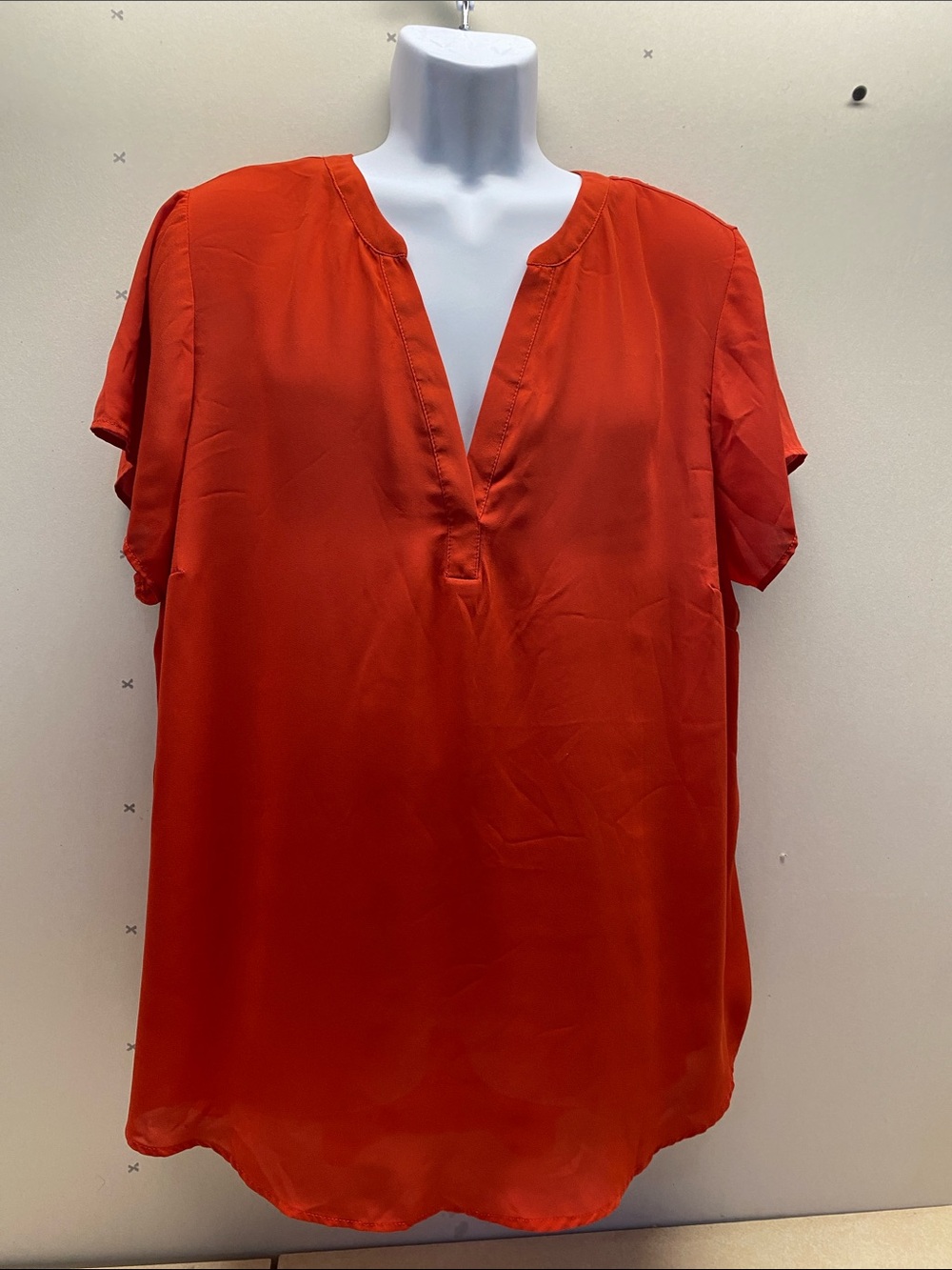 torrid Vibrant Orange V-Neck Short Sleeve Blouse